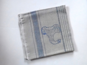 blue chanterelle linen towel