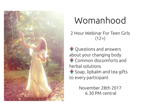 Womanhood - webinar for teens 12 and up