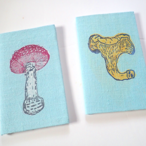 Linen block printed journals