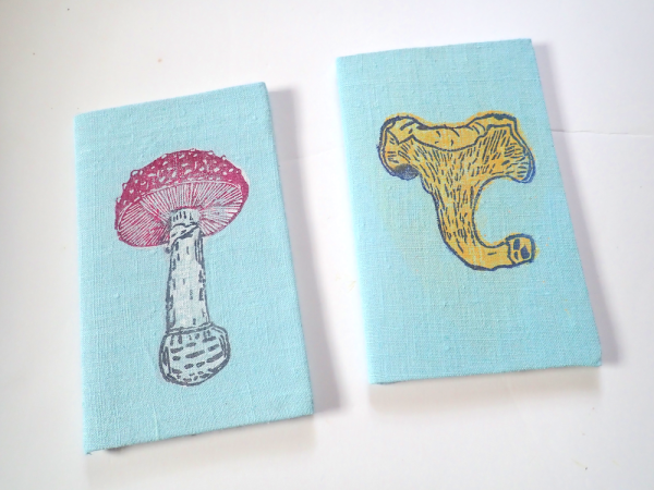 Linen block printed journals